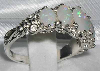 Sterling Silver Colourful Opal Ring