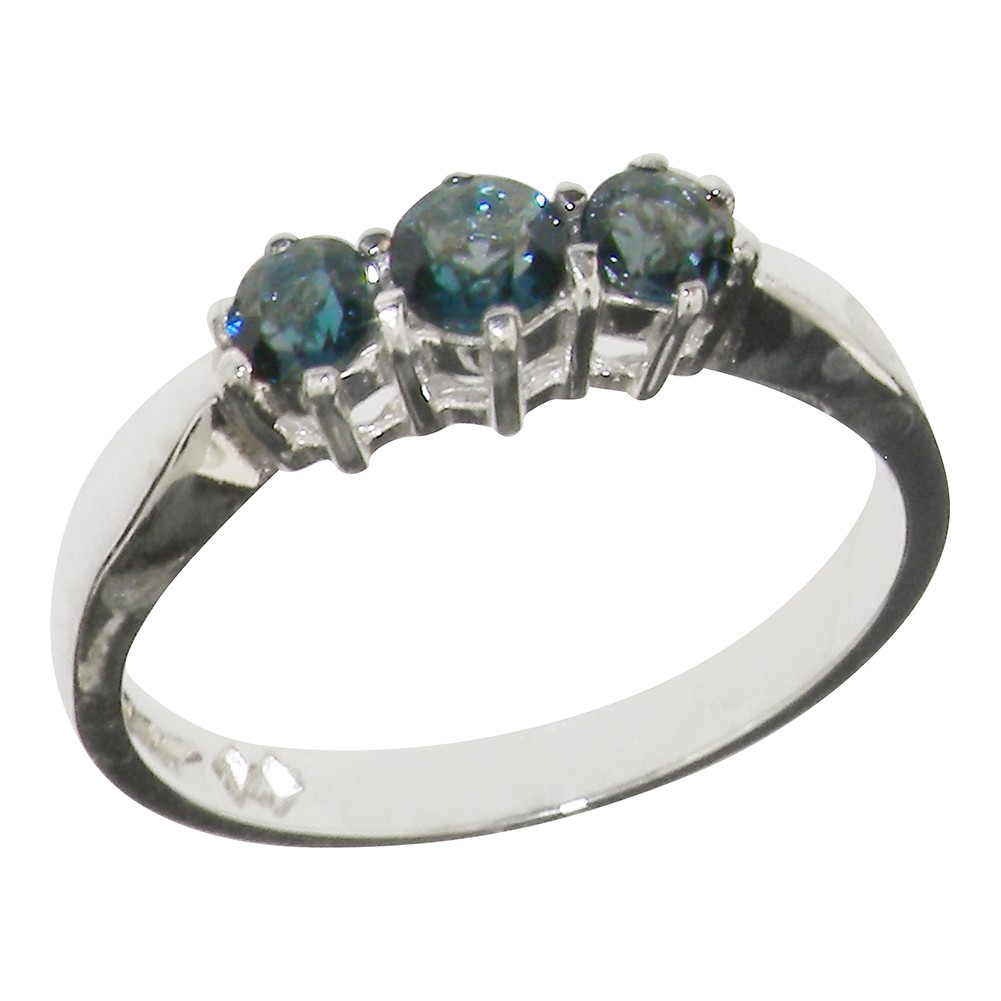 s4065.126.jpg White Gold Natural London Blue Topaz Womens Trilogy Ring
